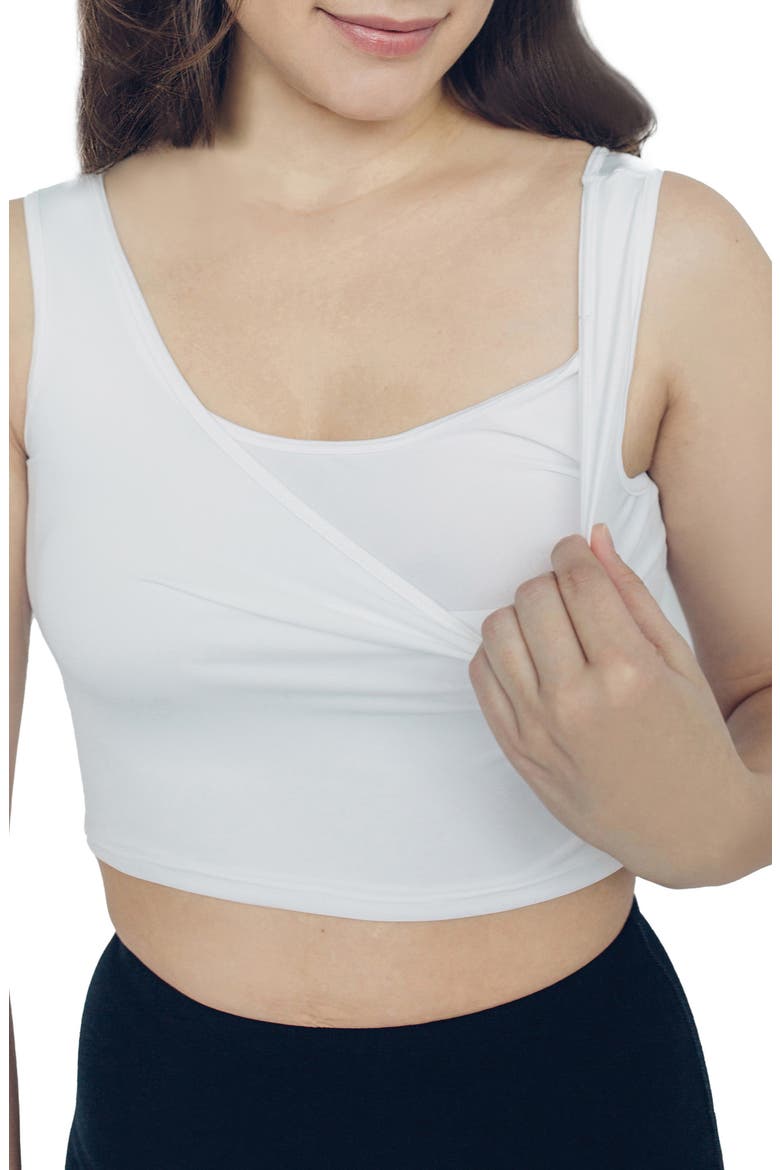 X Maternity, Nursing + Hands - Free Pumping Bra, Alternate, color, WHITE