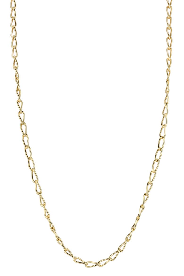 14K Gold Oval Link Necklace, Main, color, GOLD