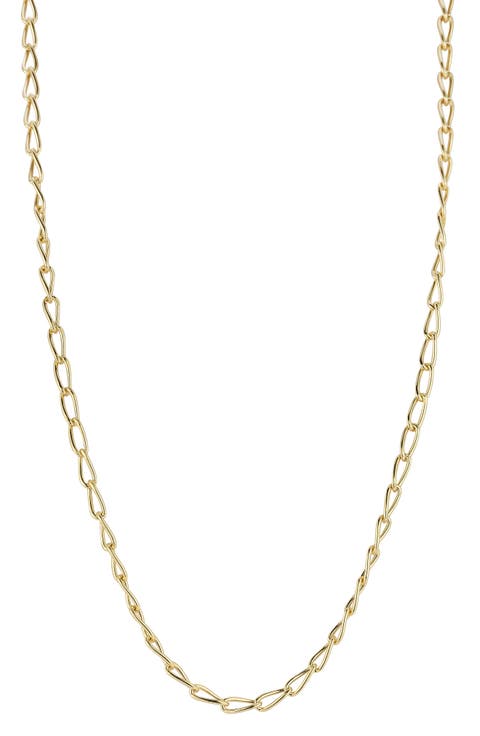14K Gold Oval Link Necklace