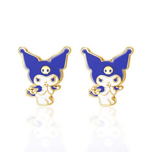 Hello Kitty Kuromi Flash Plated Enamel Stud Earrings In Blue