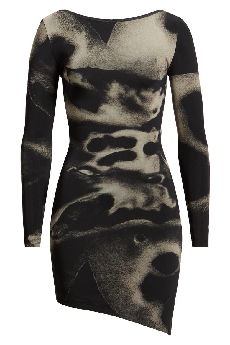 Perla Long Sleeve Minidress, Alternate, color, NEGRA
