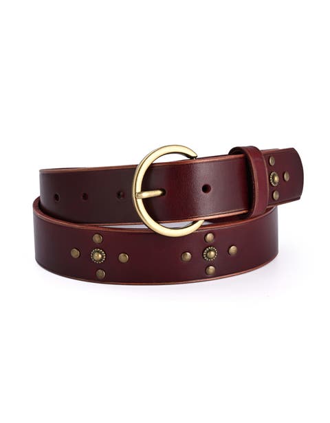 Gia Genuine Leather Studded Vintage Inspired Belt