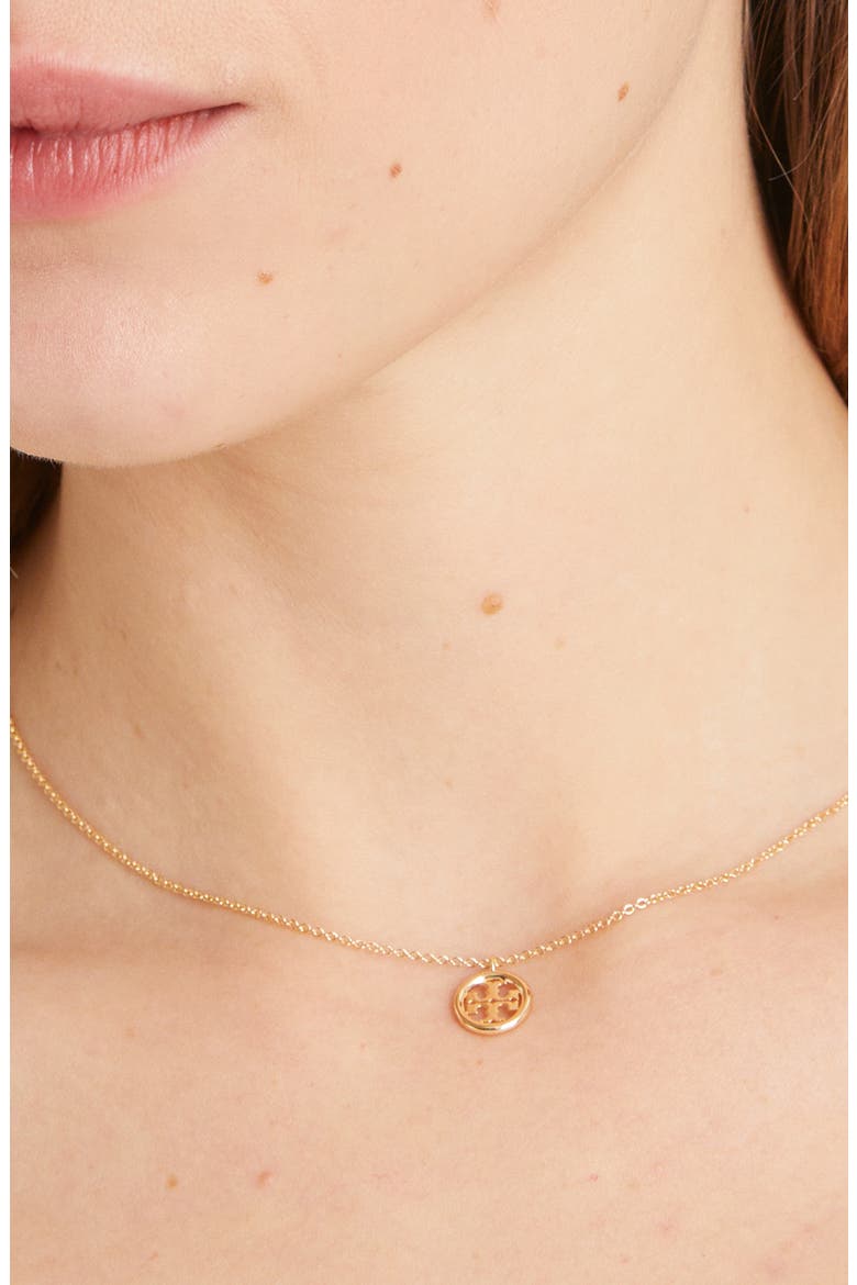 Icon Circle Pendant Necklace, Alternate, color, TORY GOLD
