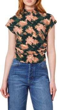 Scotch & Soda Floral Dolman Funnel Neck Knit Top