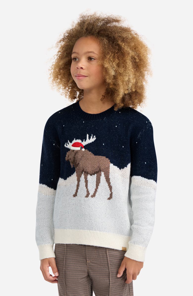 abercrombie kids Kids' Moose Sweater, Alternate, color, Navy Blazer