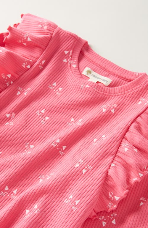 Tucker + Tate Kids' Ruffle Sleeve Rib Top In Pink