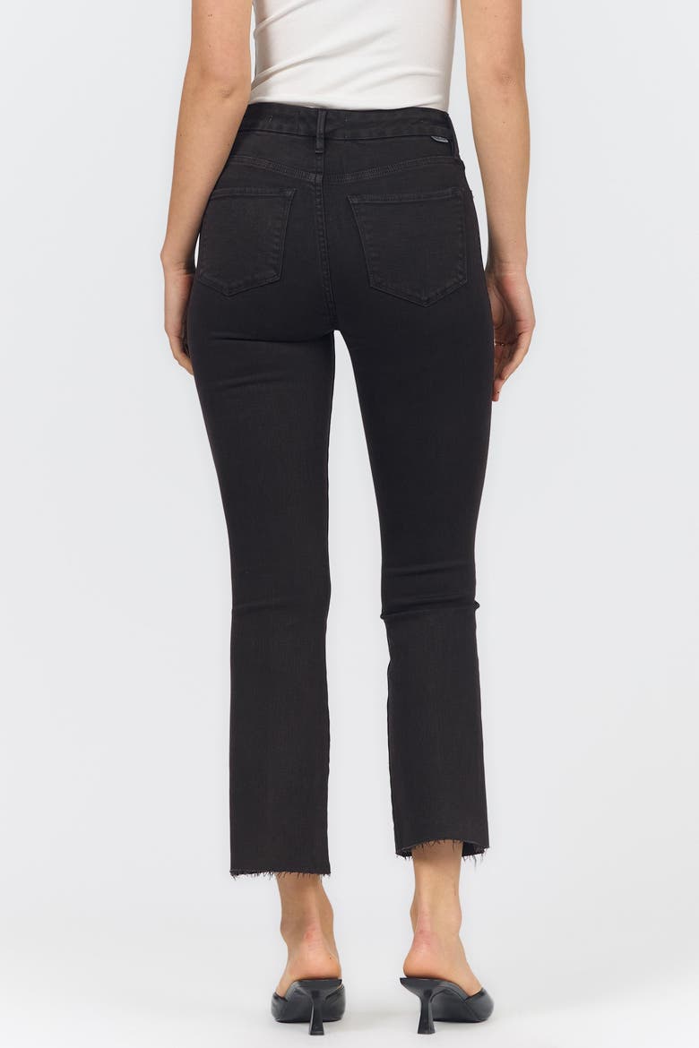 Jeanne Mid Rise Raw Hem Flare Jeans, Alternate, color, Chocolate Torte