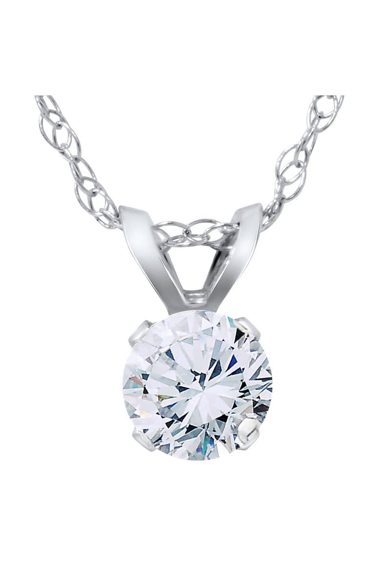 VS 3/8ct Diamond Solitaire Pendant 14K Gold, Main, color, 14k White Gold