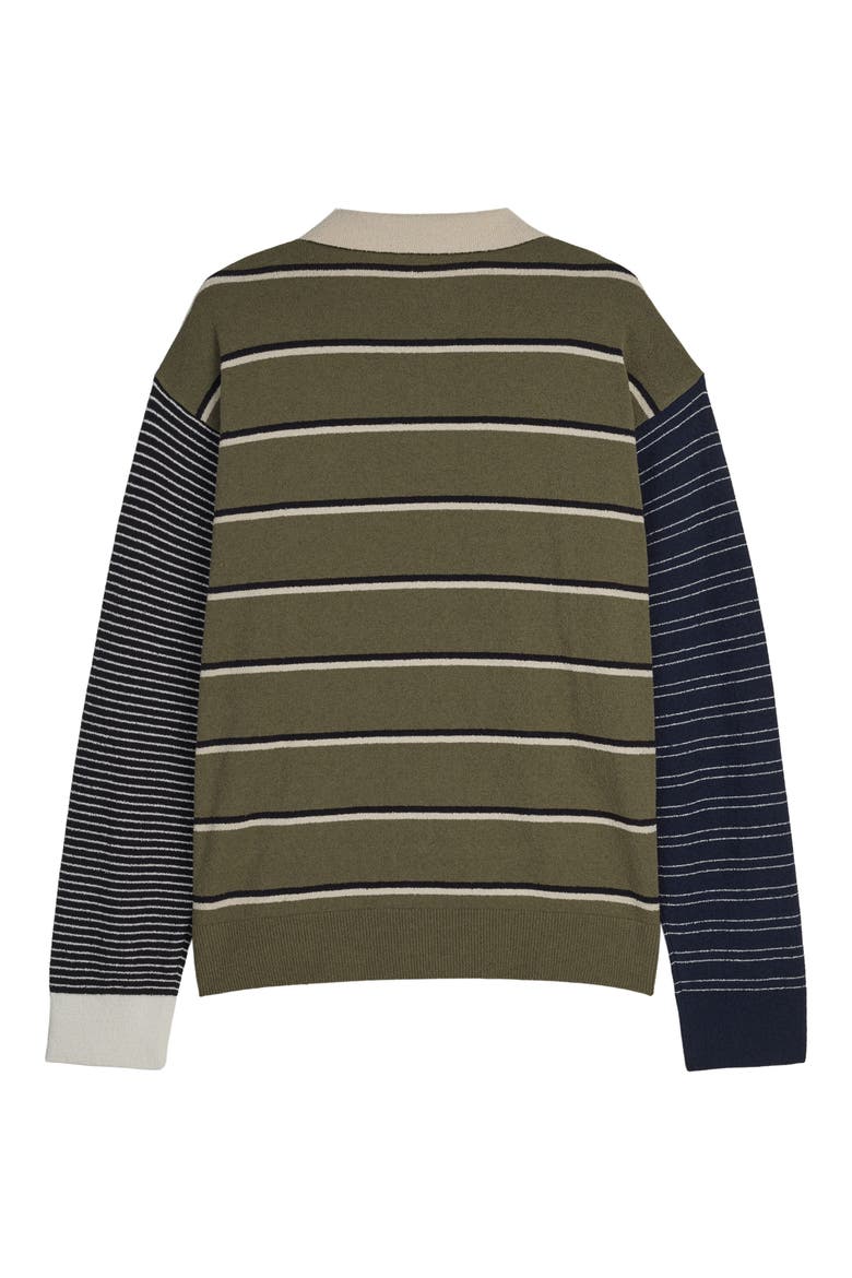 SFTM007 Long Sleeve Polo, Alternate, color, OLIVE STRATA/ ALUMINA/ BLACK