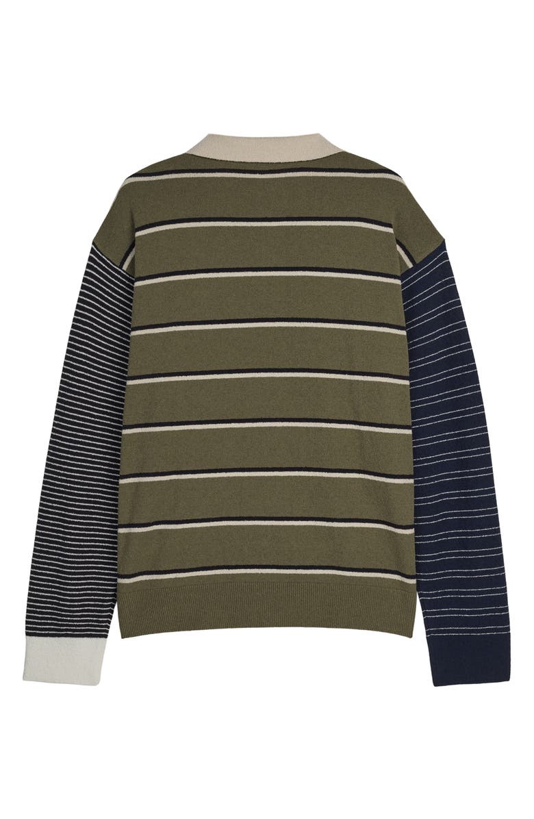 adidas Originals SFTM007 Long Sleeve Polo, Alternate, color, Olive Strata/ Alumina/ Black