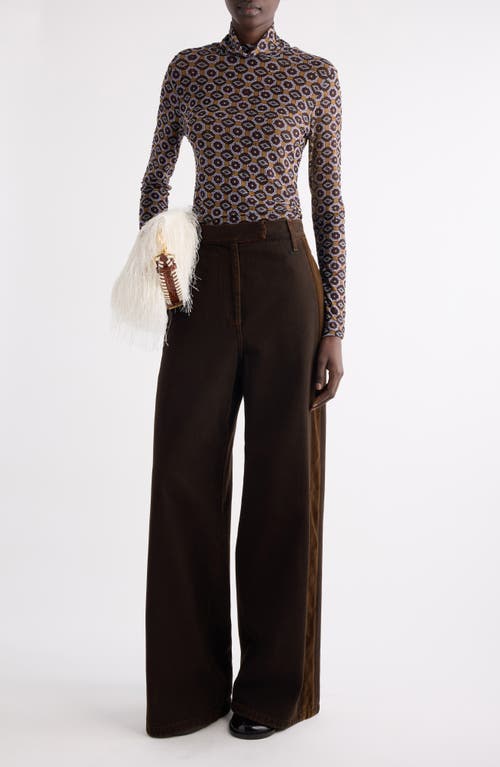 Dries Van Noten Hoyser Tie Print Crystal Embellished Mesh T-shirt In Multi