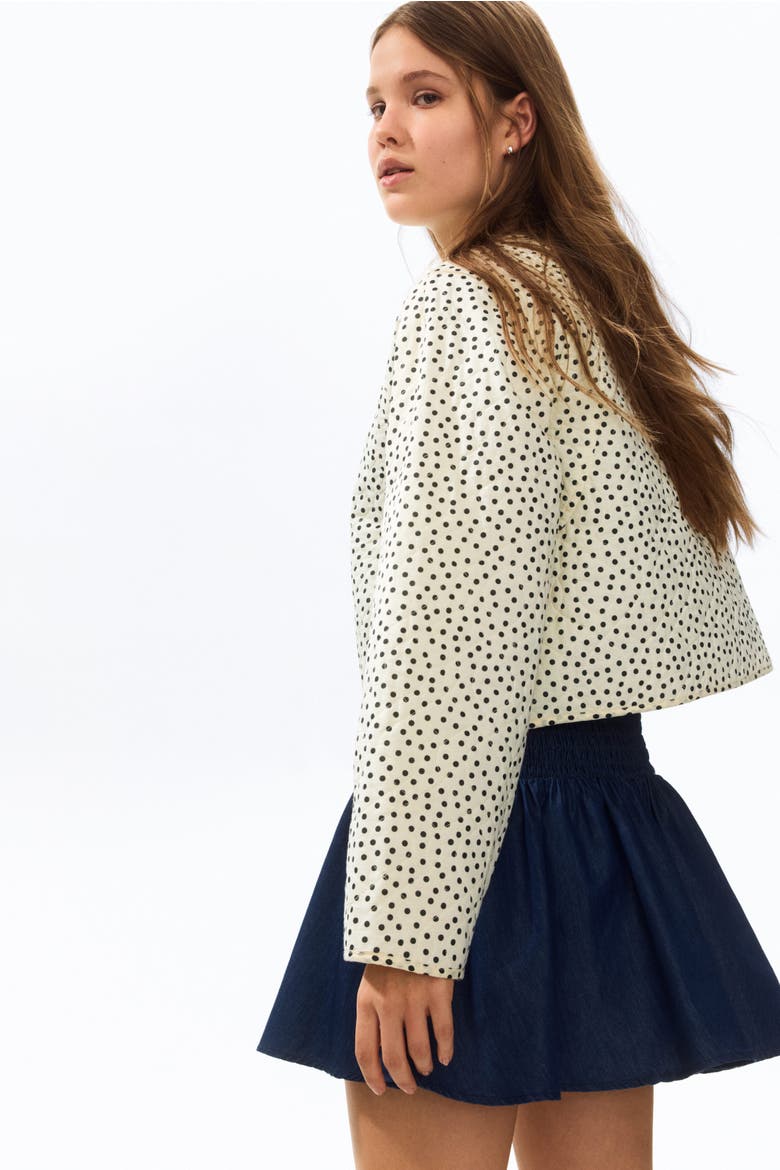 Oversized Quilted Jacket, Alternate, color, Light yellow/dotted