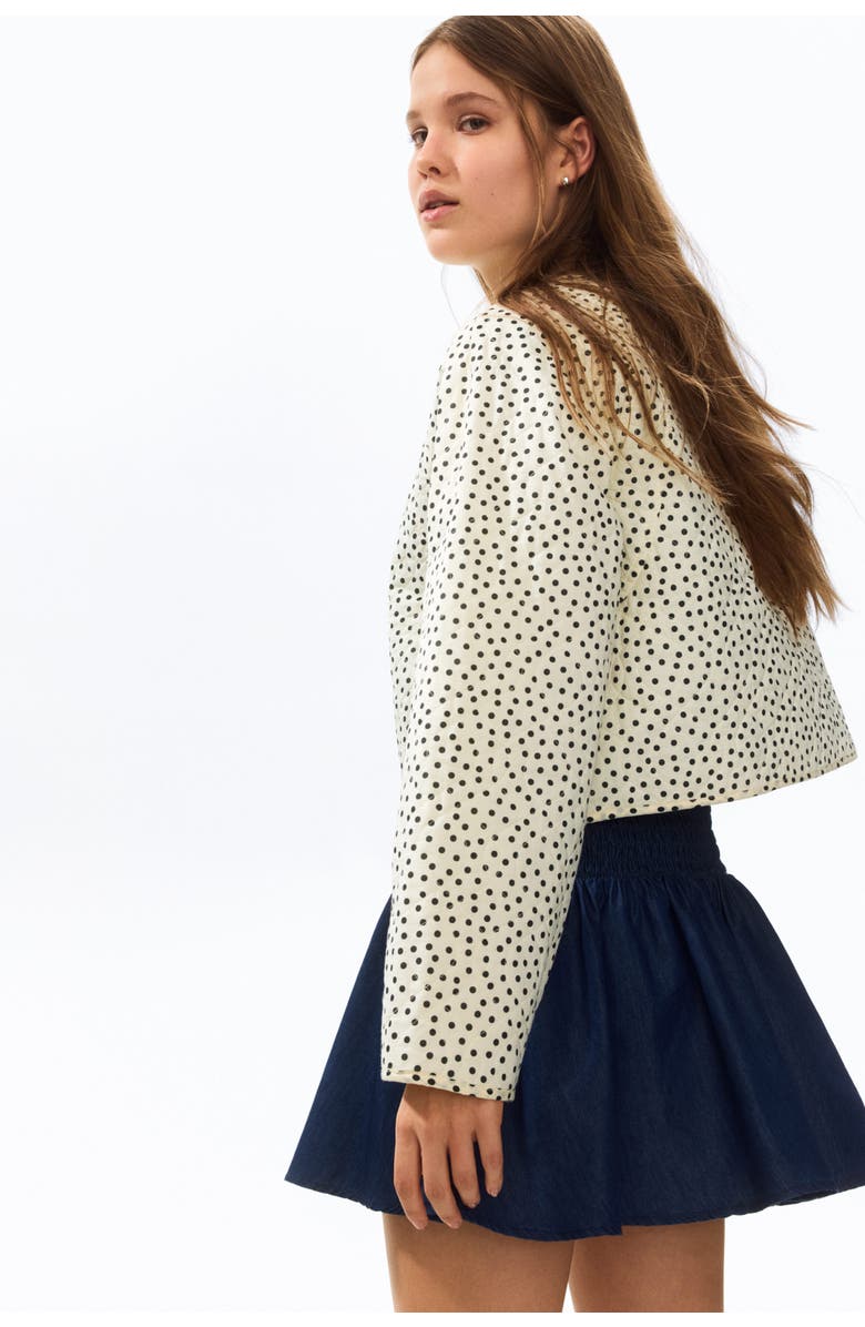 H&M Oversized Quilted Jacket, Alternate, color, Light Yellow/Dotted