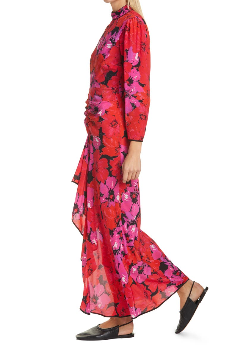 Dani Floral Print Silk Maxi Dress, Alternate, color, MYSTIC BLOOM PINK