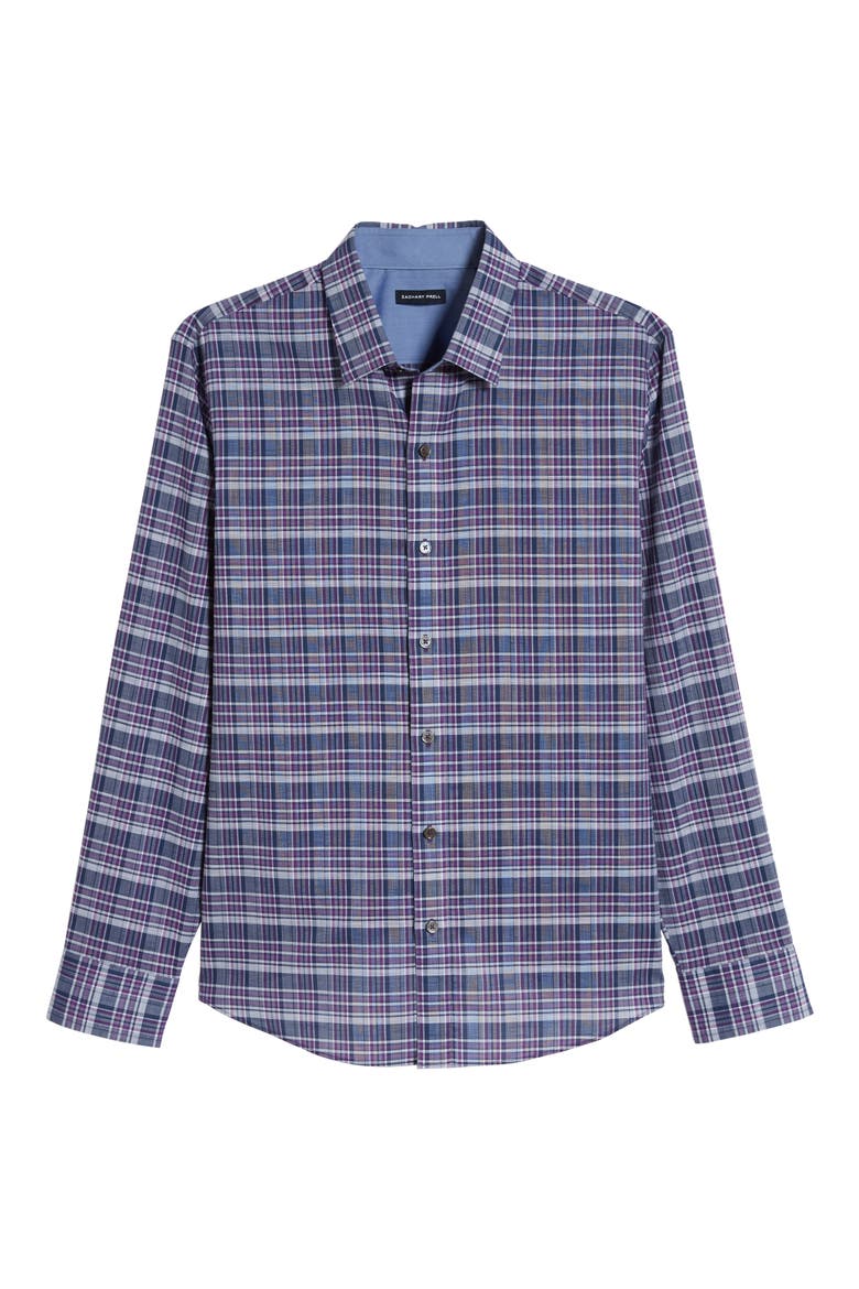 Caro Regular Fit Sport Shirt, Alternate, color, PURPLE