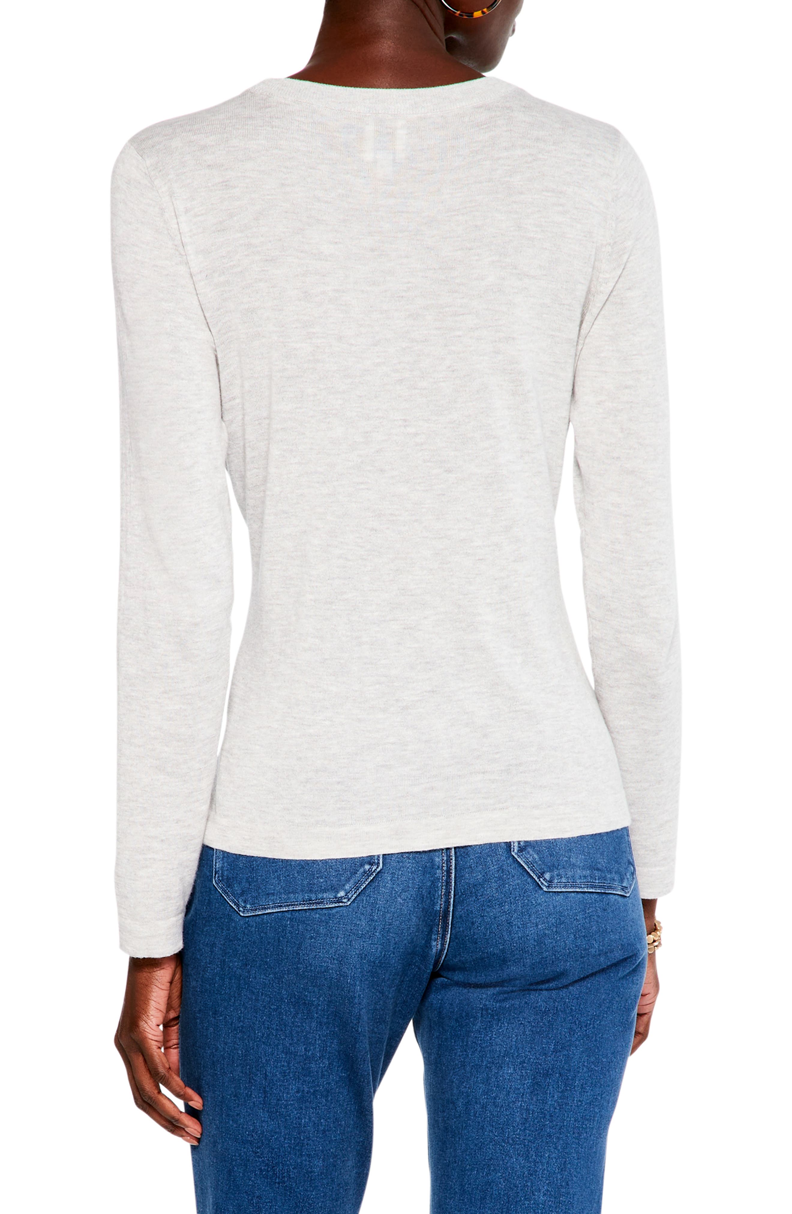 Crewneck Cotton Blend Sweater - image 2