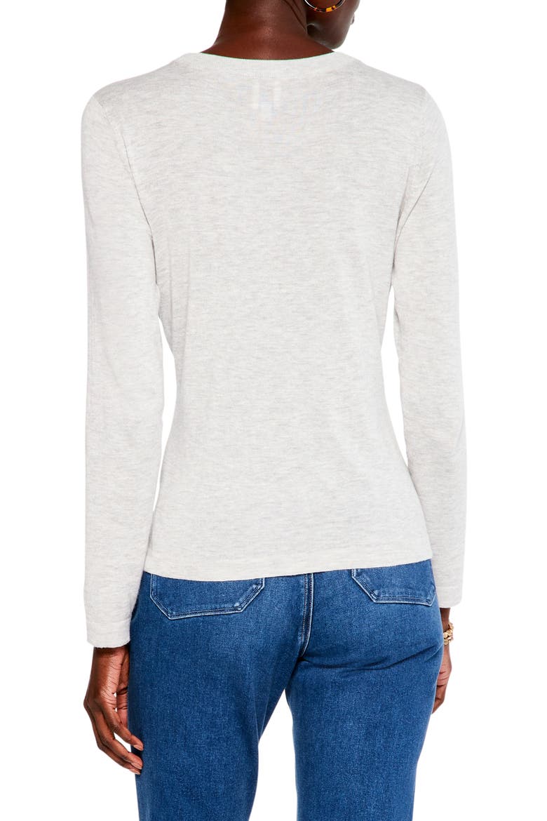 Crewneck Cotton Blend Sweater, Alternate, color, GREY HEATHER