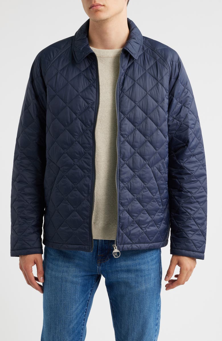 Barbour Tracker Diamond Quilted Jacket, Main, color, Navy