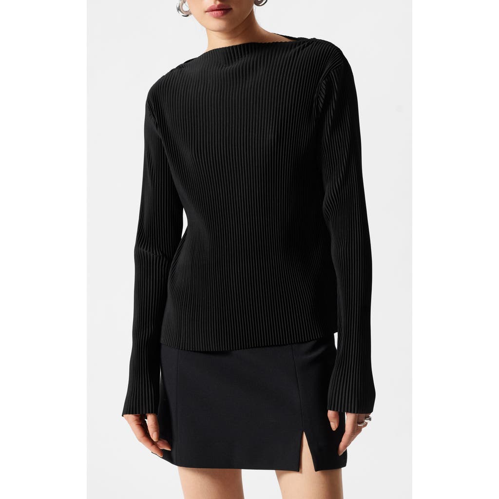& Other Stories Pleated Top In Black