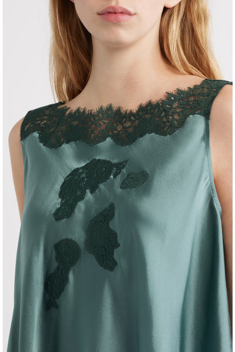 Valerina Silk Lace Top, Alternate, color, DULAC GREEN