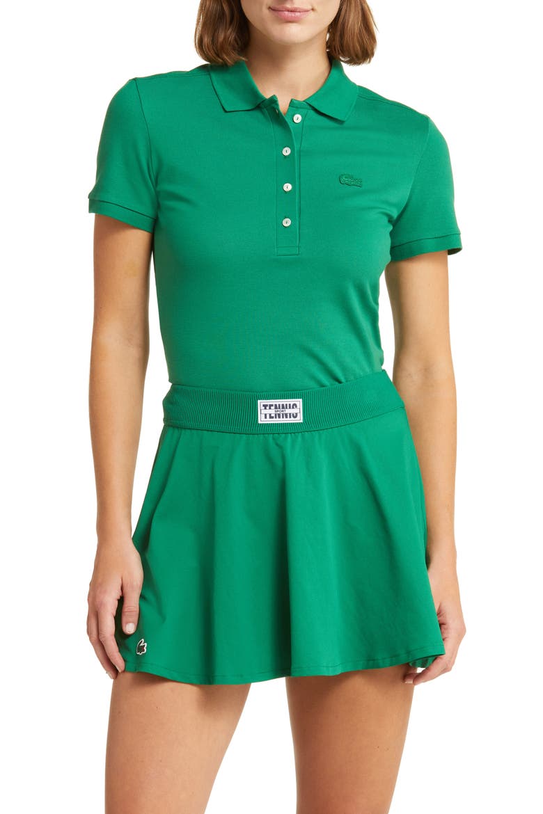 x BANDIER Slim Fit Piqué Polo, Main, color, ROQUETTE