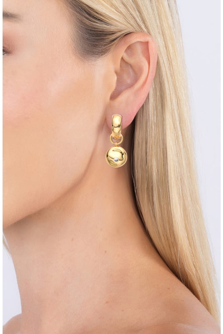 Lou Crystal Drop Huggie Earrings, Alternate, color, GOLD