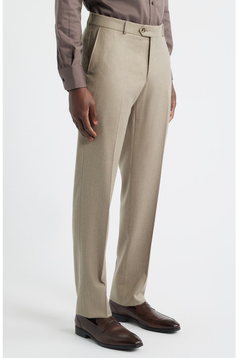 Wool & Cashmere Flannel Dress Pants, Alternate, color, DARK TAN