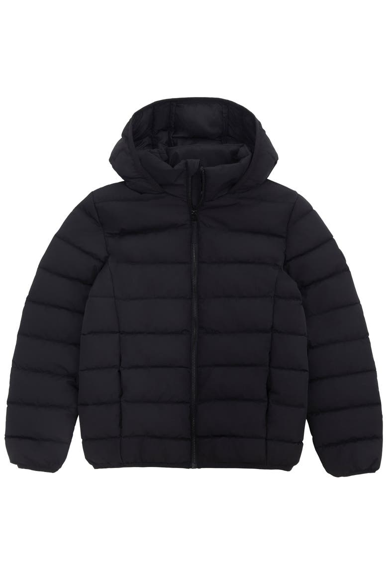 Kids' Hudson Lightweight Hooded Puffer Jacket, Alternate, color, Black