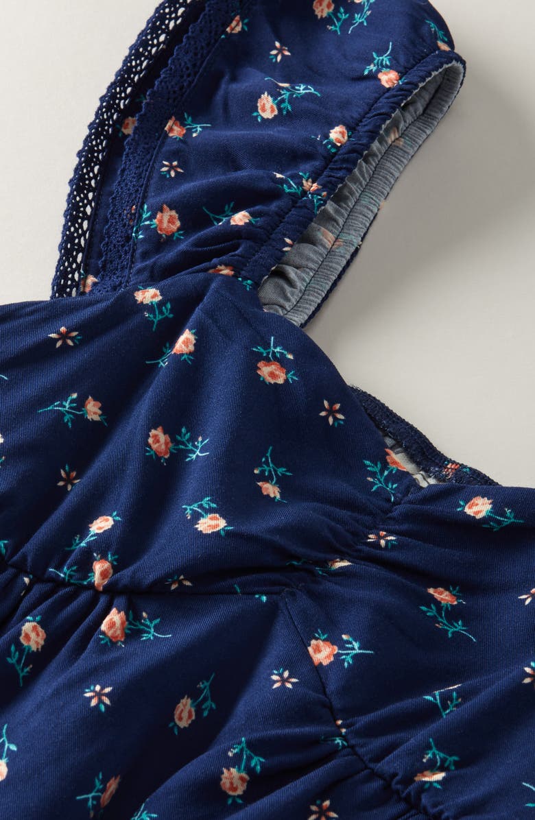 Treasure & Bond Kids' Ditsy Floral Ruffle Sleeve Top, Alternate, color, Navy Medieval Wild Rosette