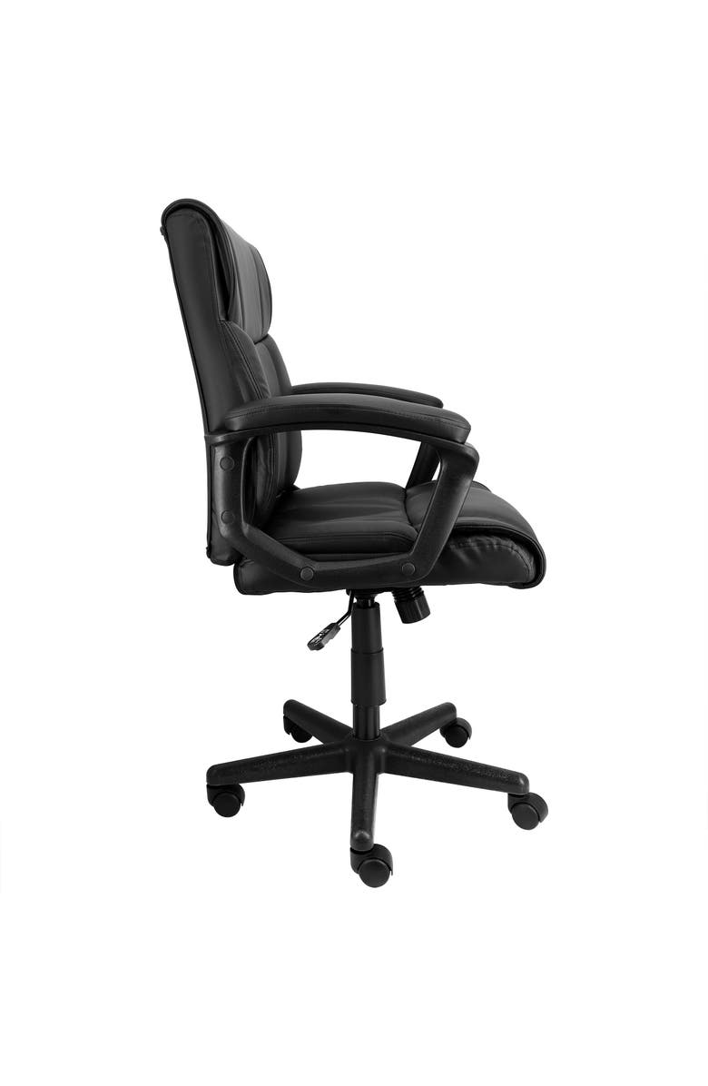 Elama Mid Back Rolling Adjustable Office Chair, Alternate, color, Black