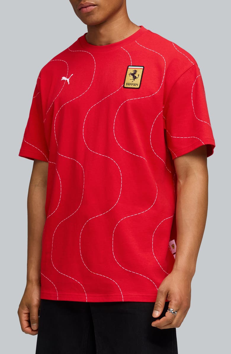 PUMA x Scuderia Ferrari Monza Cotton Graphic T-Shirt, Main, color, Rosso Corsa