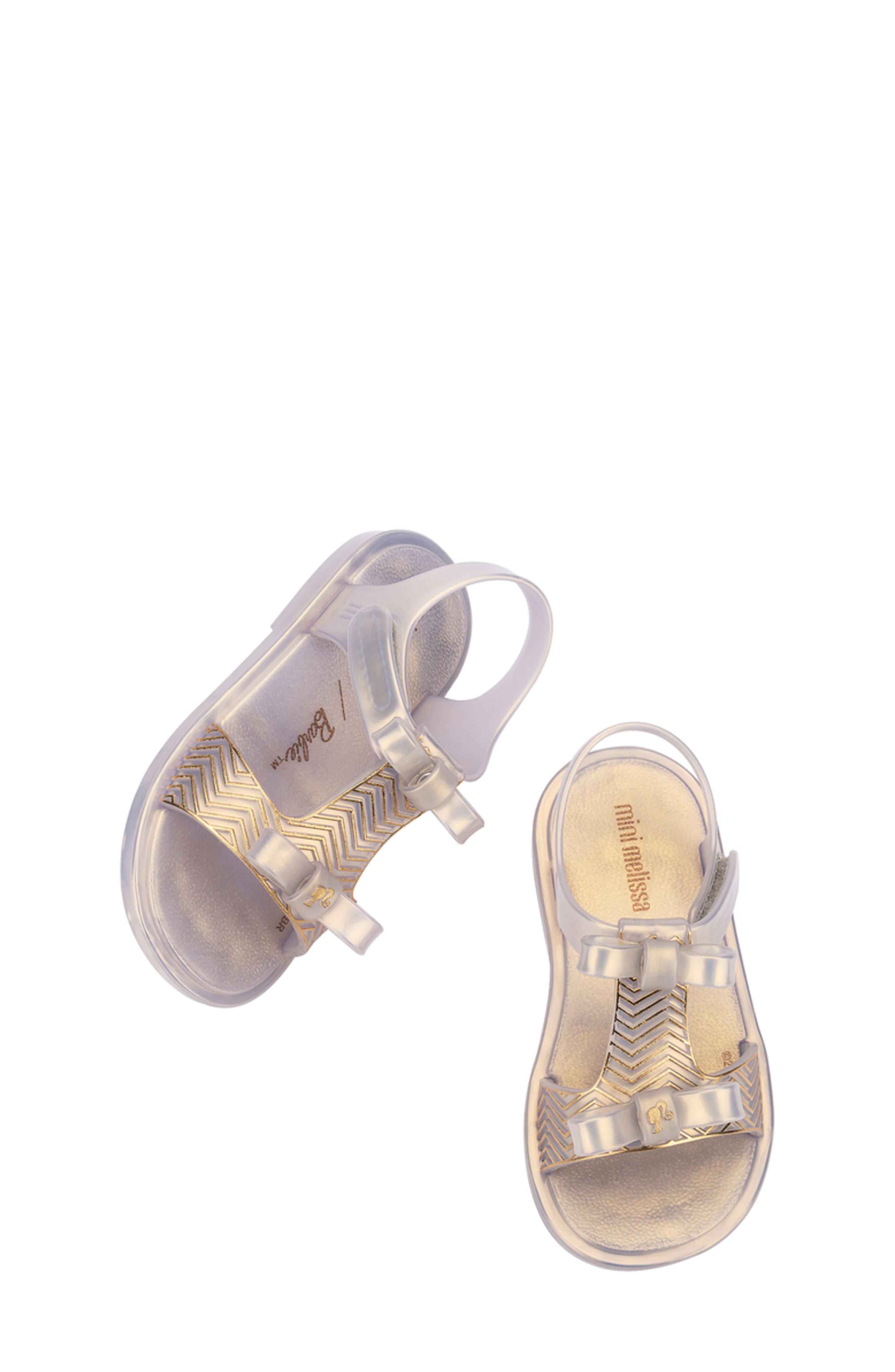 Mini Melissa x Barbie Kids' Dream Sandal, Alternate, color, Pearl Gold