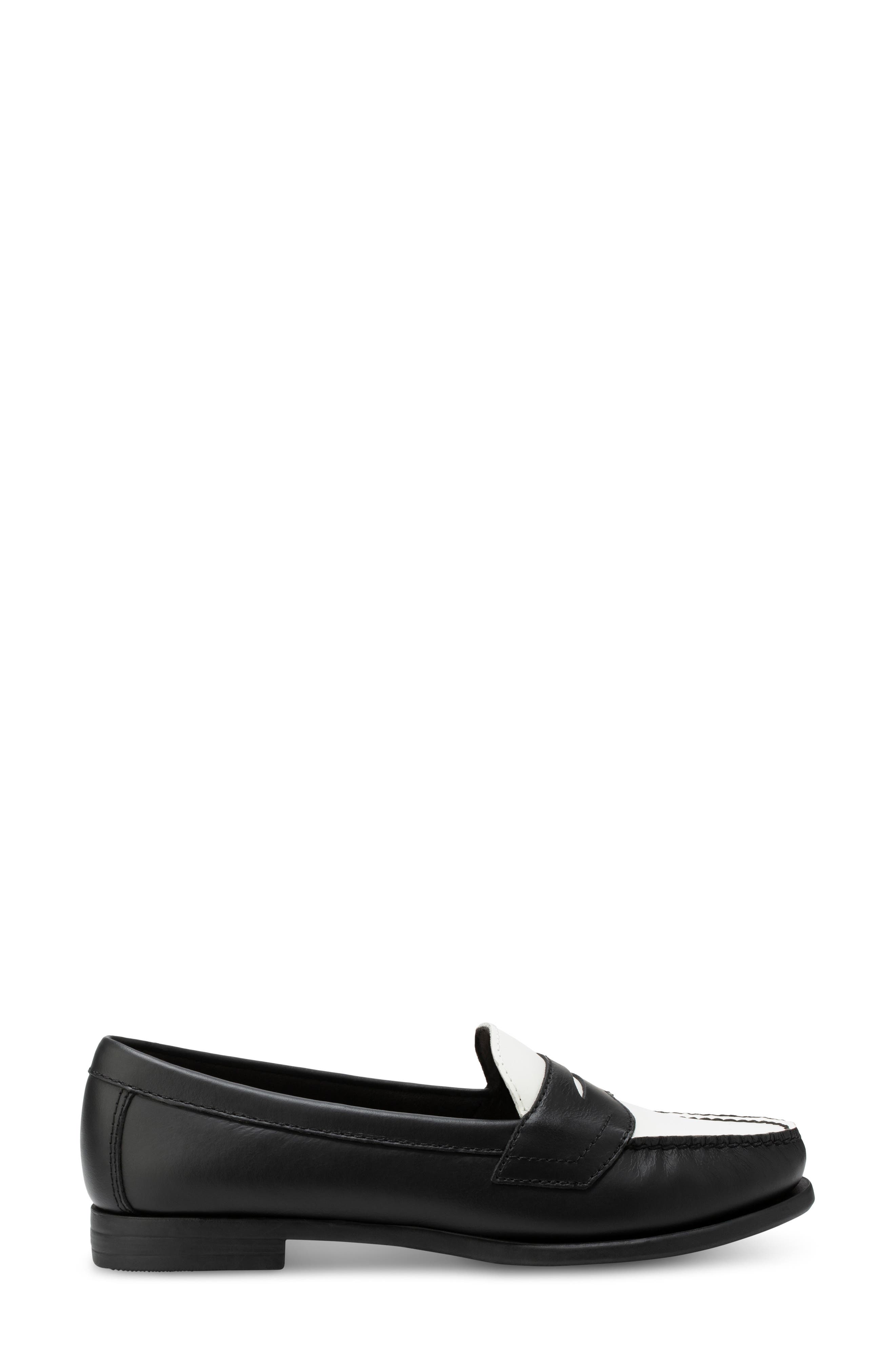 Classic II Leather Loafer - Wide Width Available, Alternate, color, BLACK/ WHITE