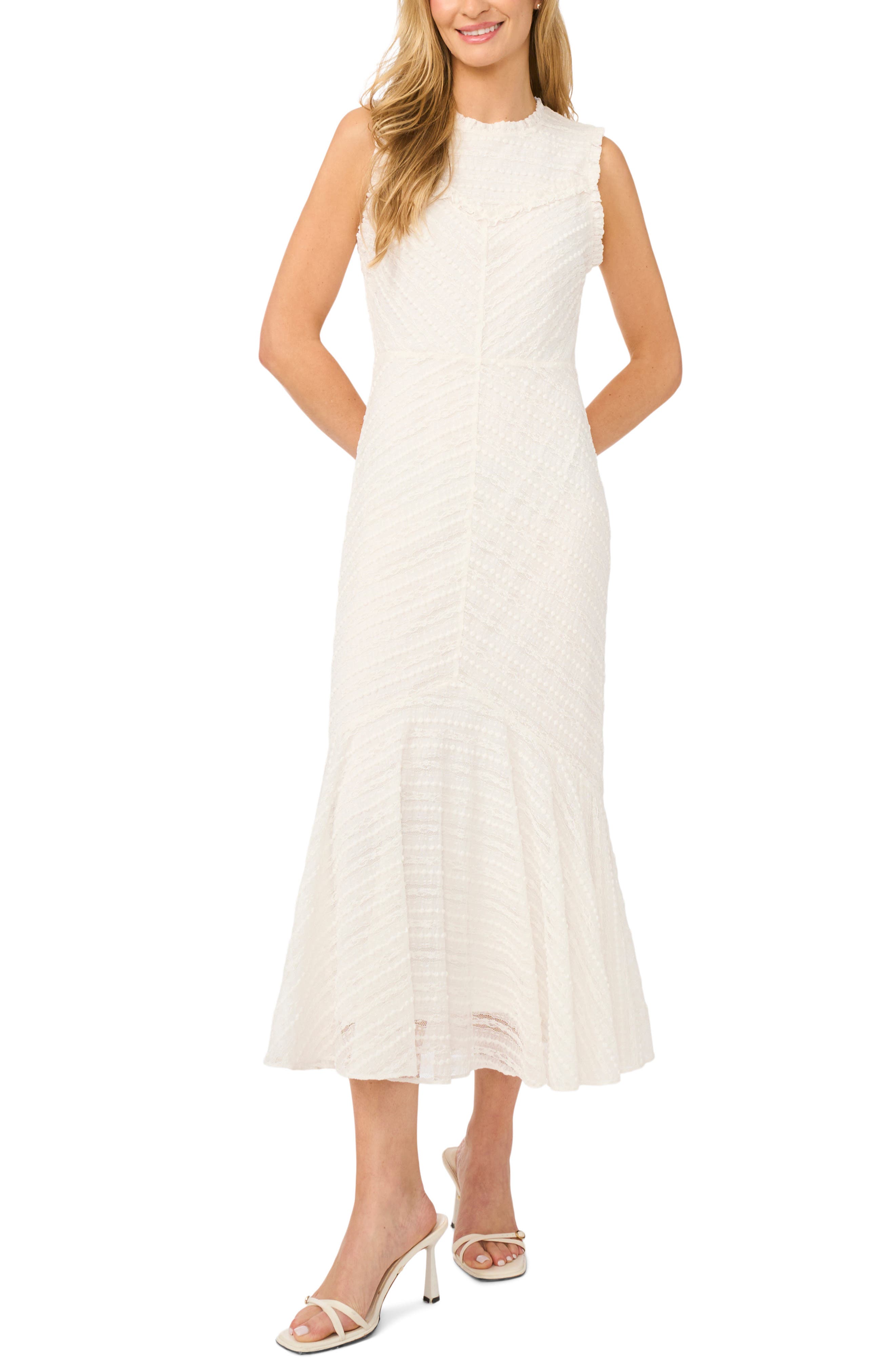 Sleeveless Ruffle Yoke Dress