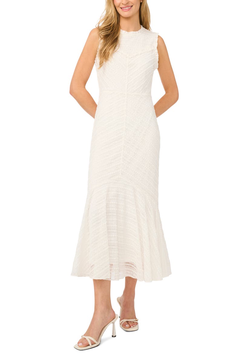 Sleeveless Ruffle Yoke Dress, Main, color, NEW IVORY