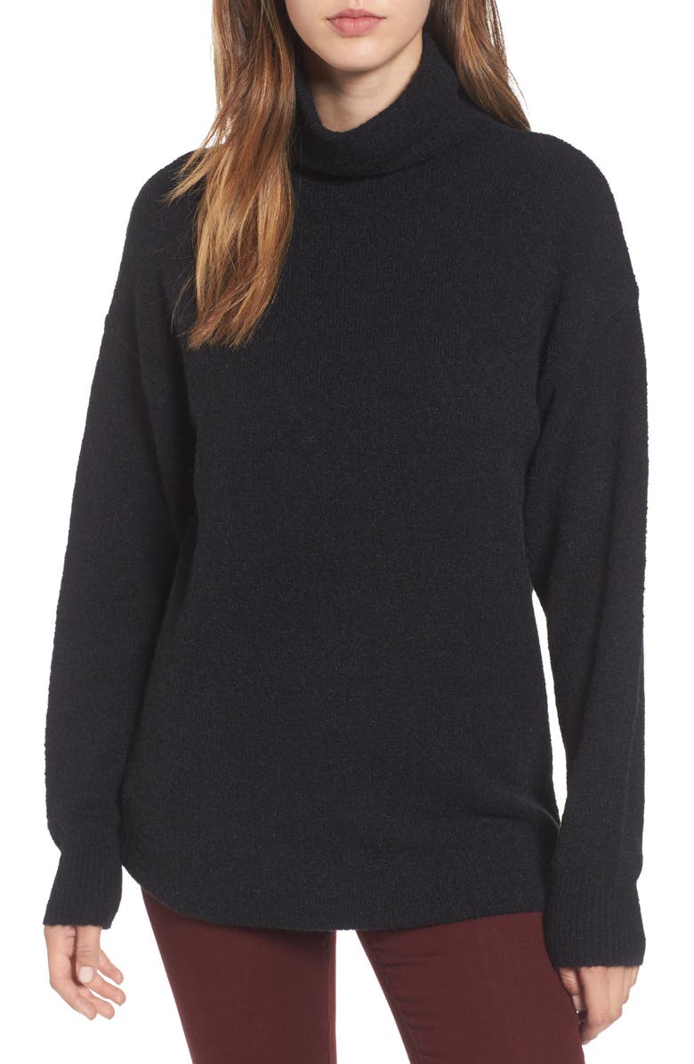 BP. Bouclé Turtleneck Tunic Sweater, Main, color,