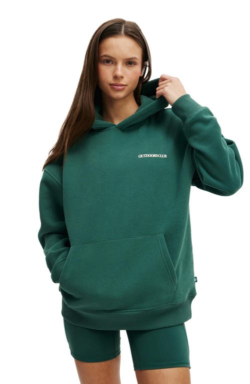 Cotton On Body Active Plush Premium Graphic Hoodie In Green