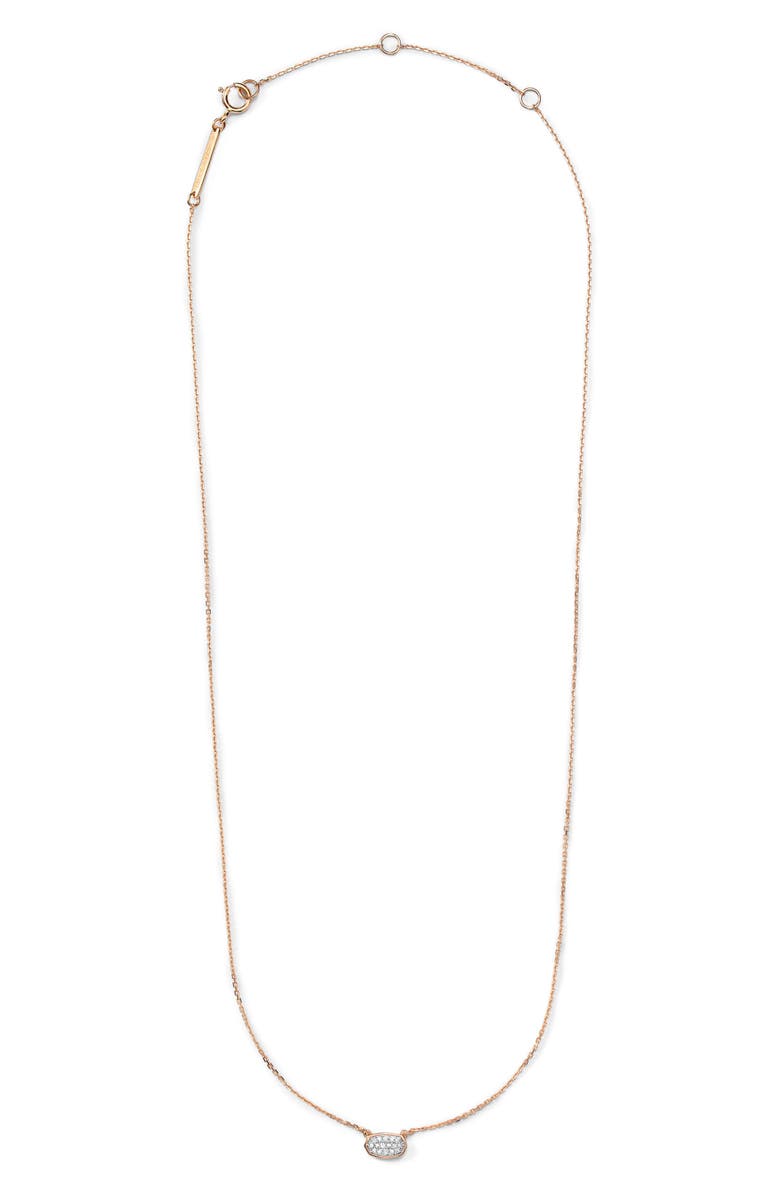 Kendra Scott Marisa Diamond & Rose Gold Pendant Necklace, Main, color, 