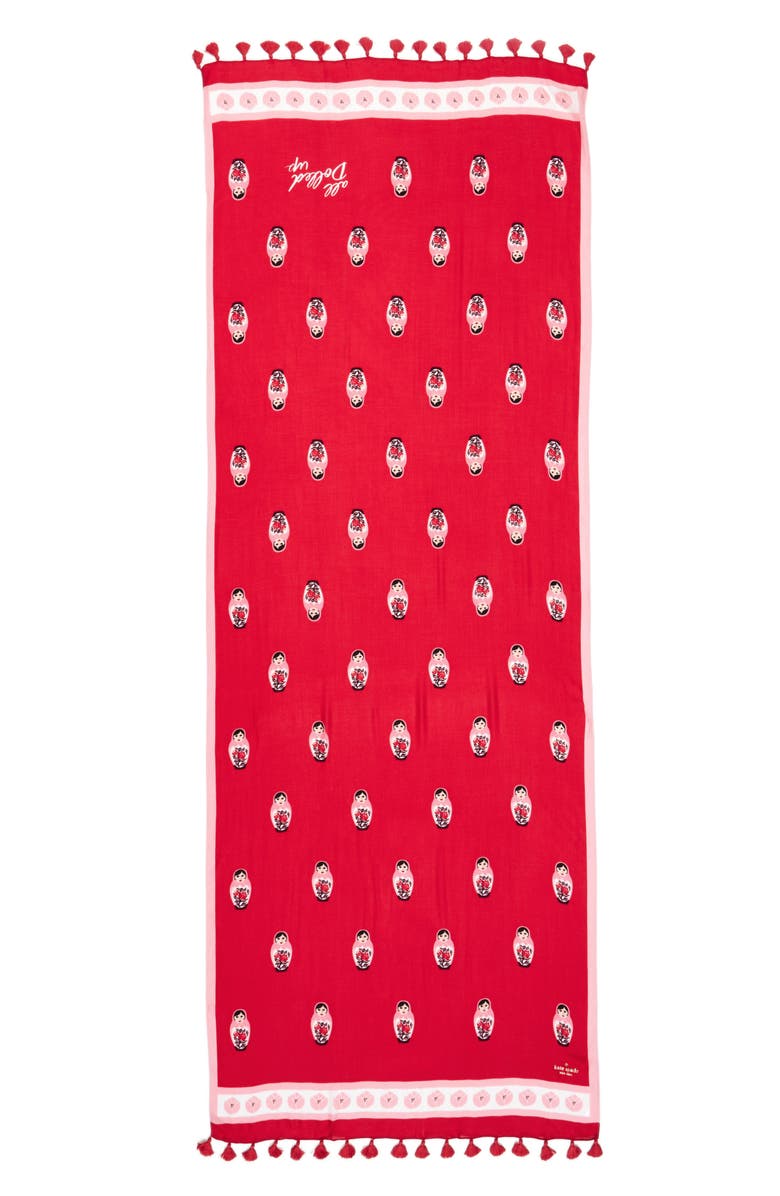Kate Spade New York nesting dolls tassel scarf, Alternate, color, 