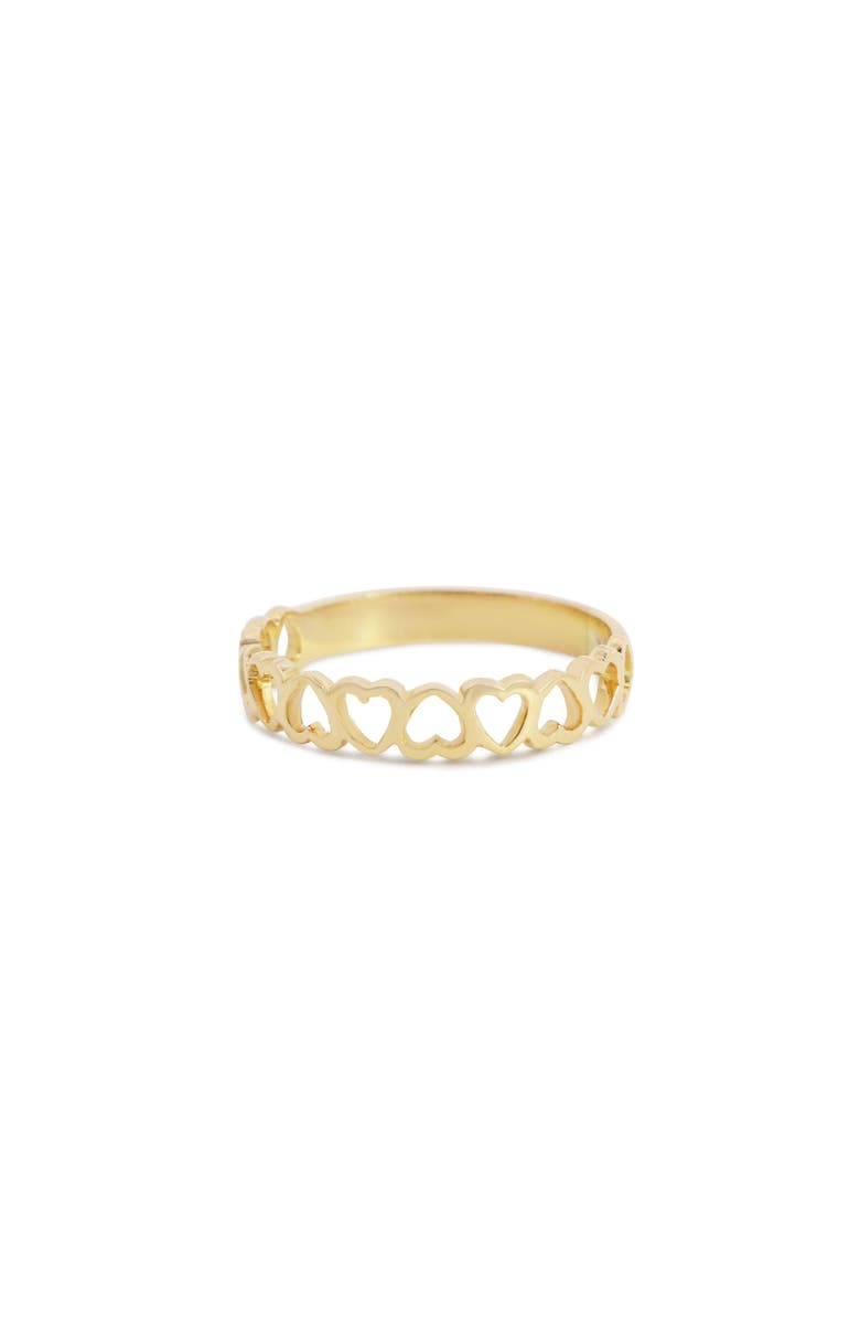The Lovery Fine Jewelry Gold Open Heart Band, Main, color, Yellow Gold