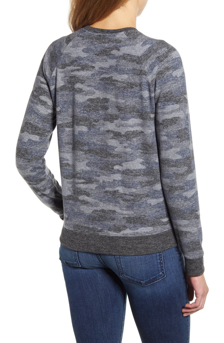 Lucky Brand Camo Crewneck Sweatshirt, Alternate, color,