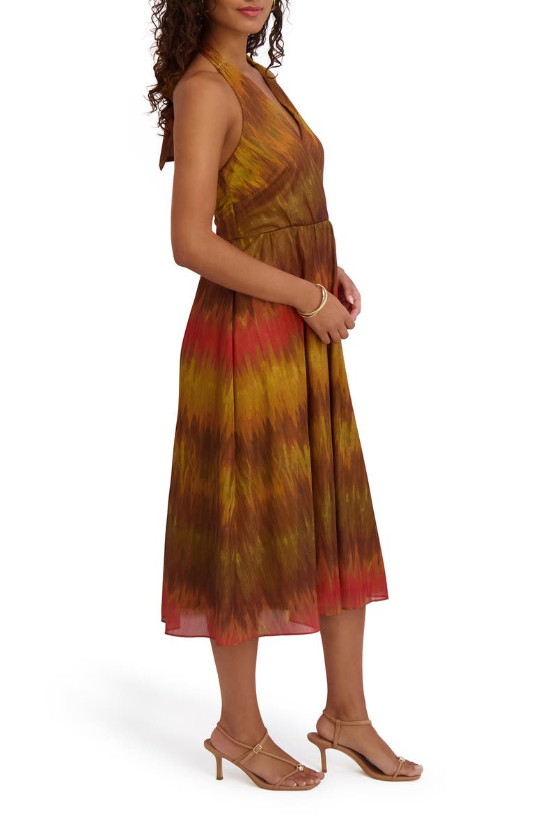 Printed Chiffon Midi Dress, Alternate, color, MULTI