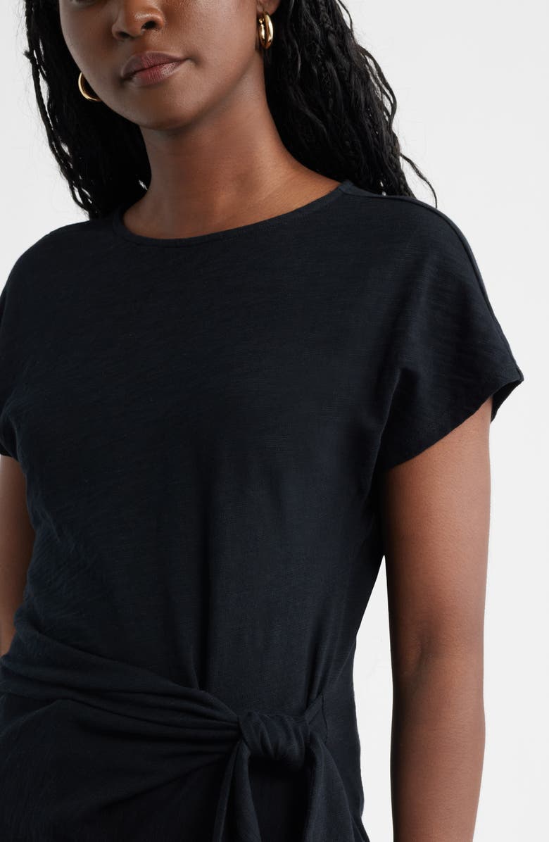 Caslon<sup>®</sup> Drop Shoulder Tie Front Top, Alternate, color, Black