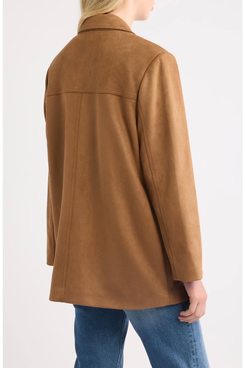 Faux Suede Blazer, Alternate, color, BROWN