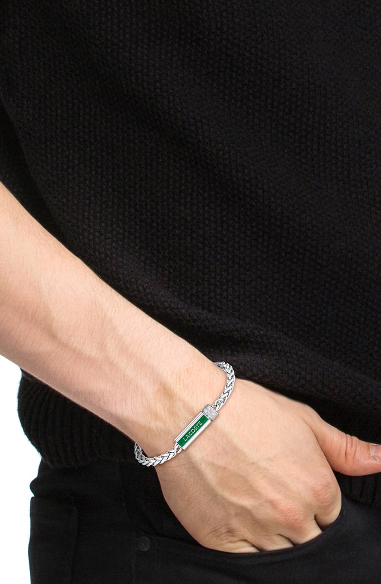 Lacoste Men's Spelt Bracelet, Alternate, color, Silver