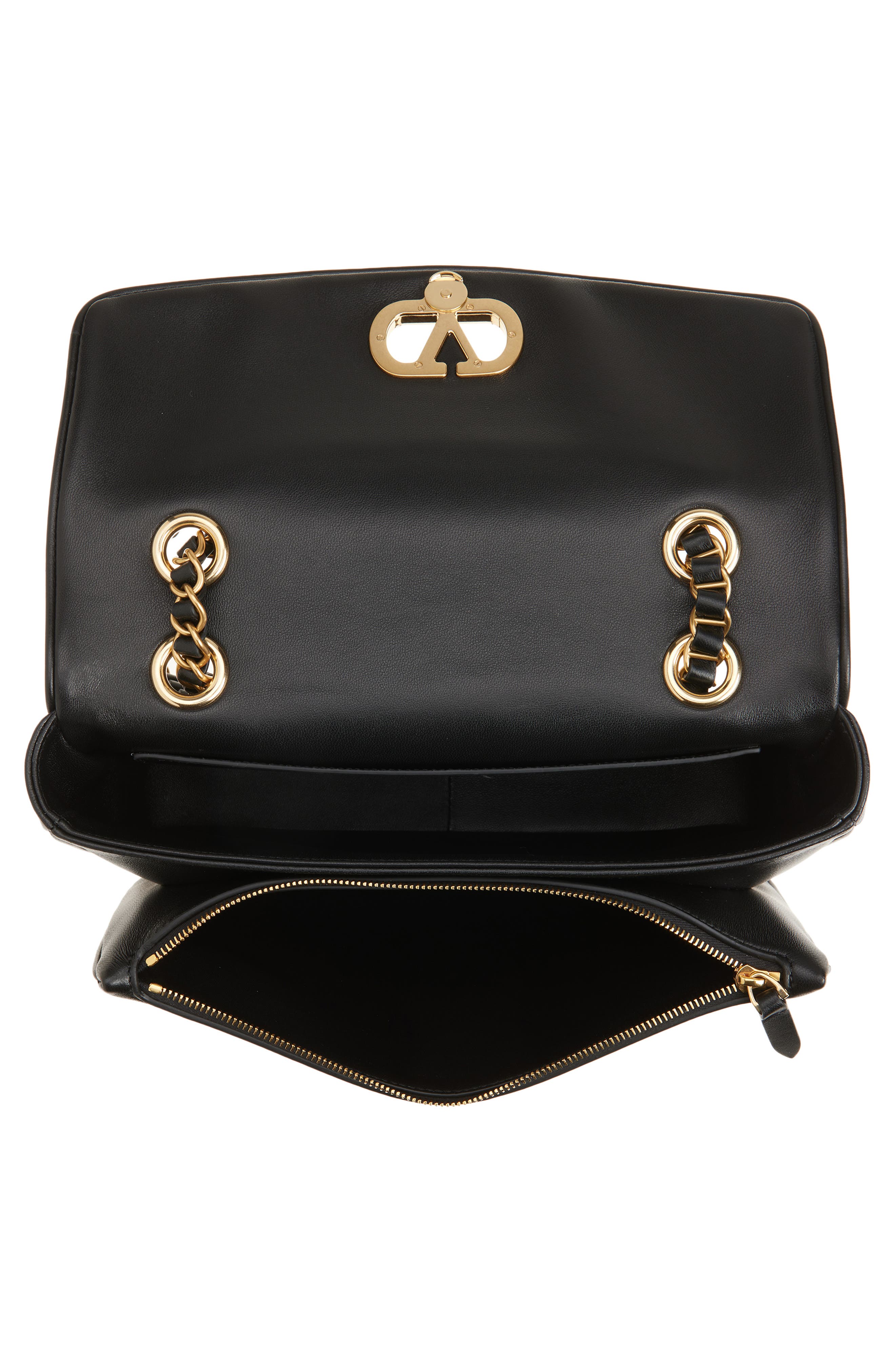 Valentino Garavani Djuna Shoulder Bag, Alternate, color, Black