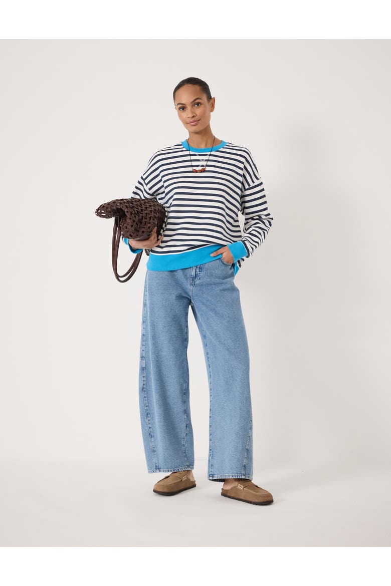 Luca Stripe Heavyweight Sweatshirt, Alternate, color, Navy