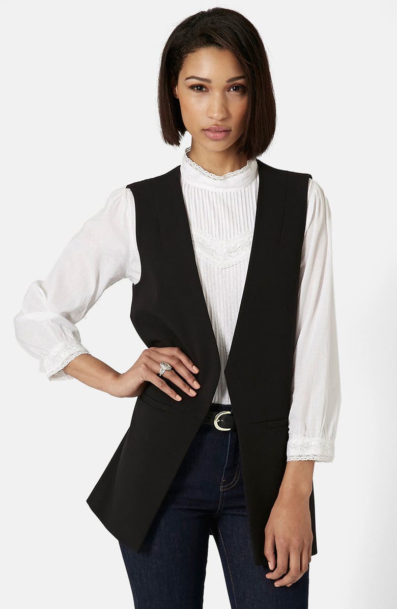 Topshop 'Molly' Longline Vest, Main, color, 