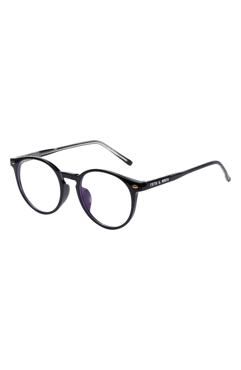 Fifth & Ninth Chandler 48mm Blue Light Filtering Glasses, Main, color, Black