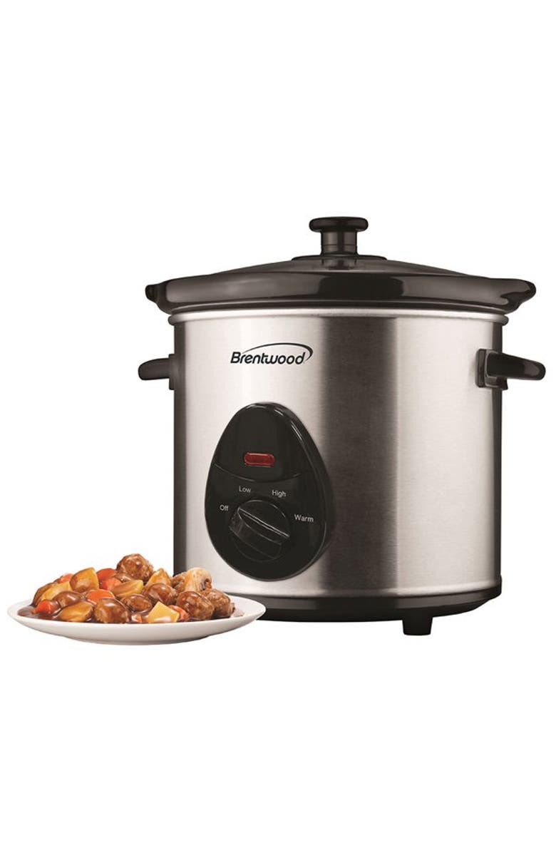 Brentwood 3qt Slow Cooker Stainless Steel Body, Alternate, color, Stainless Steel